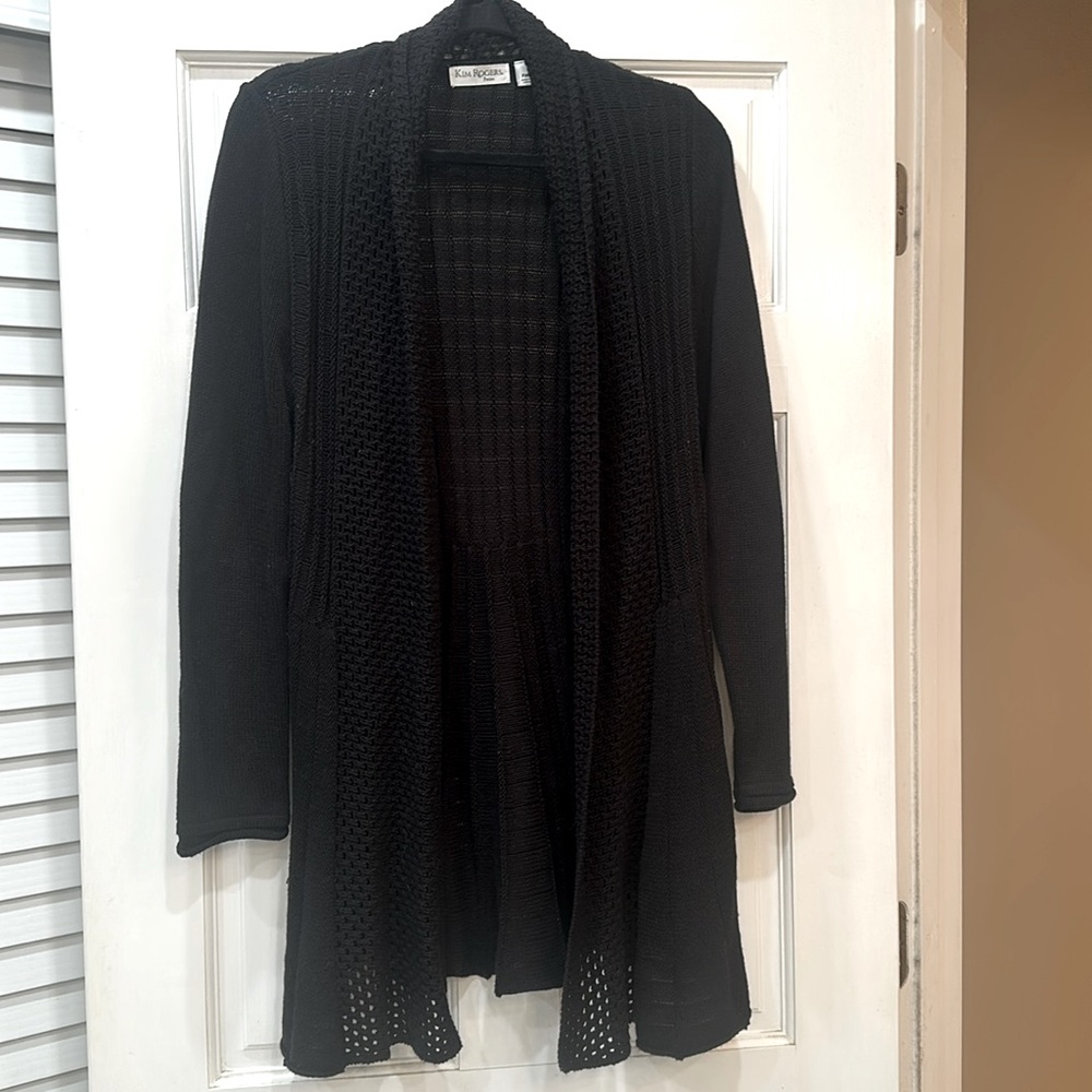 Black ladies PM cardigan by Kim Rogers